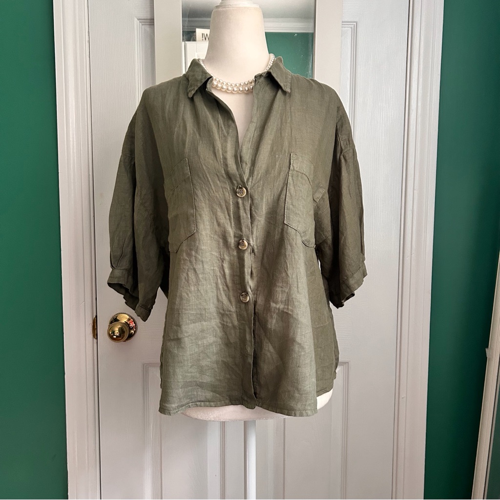 Velvet By Graham & Spencer Linen Shirt Xs